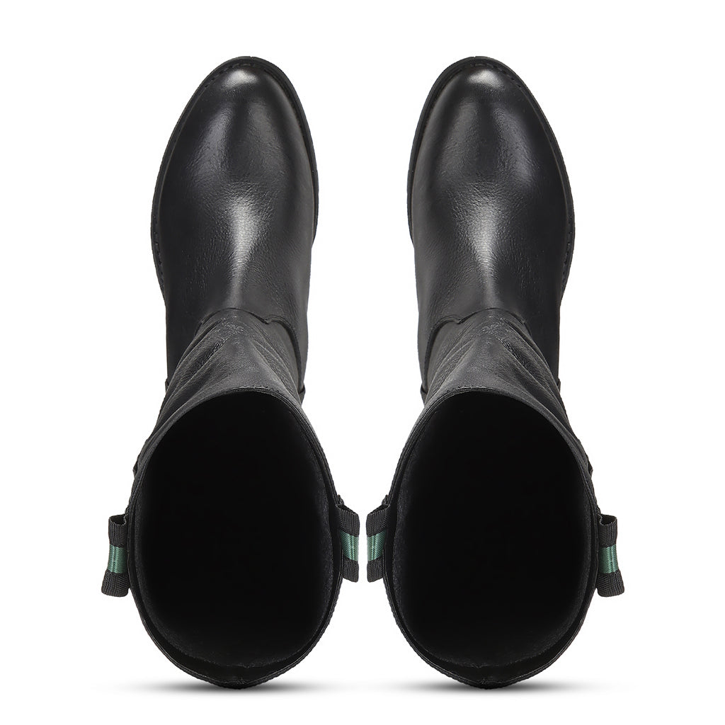 Saint Macrina Black Leather Knee High Boot - SaintG