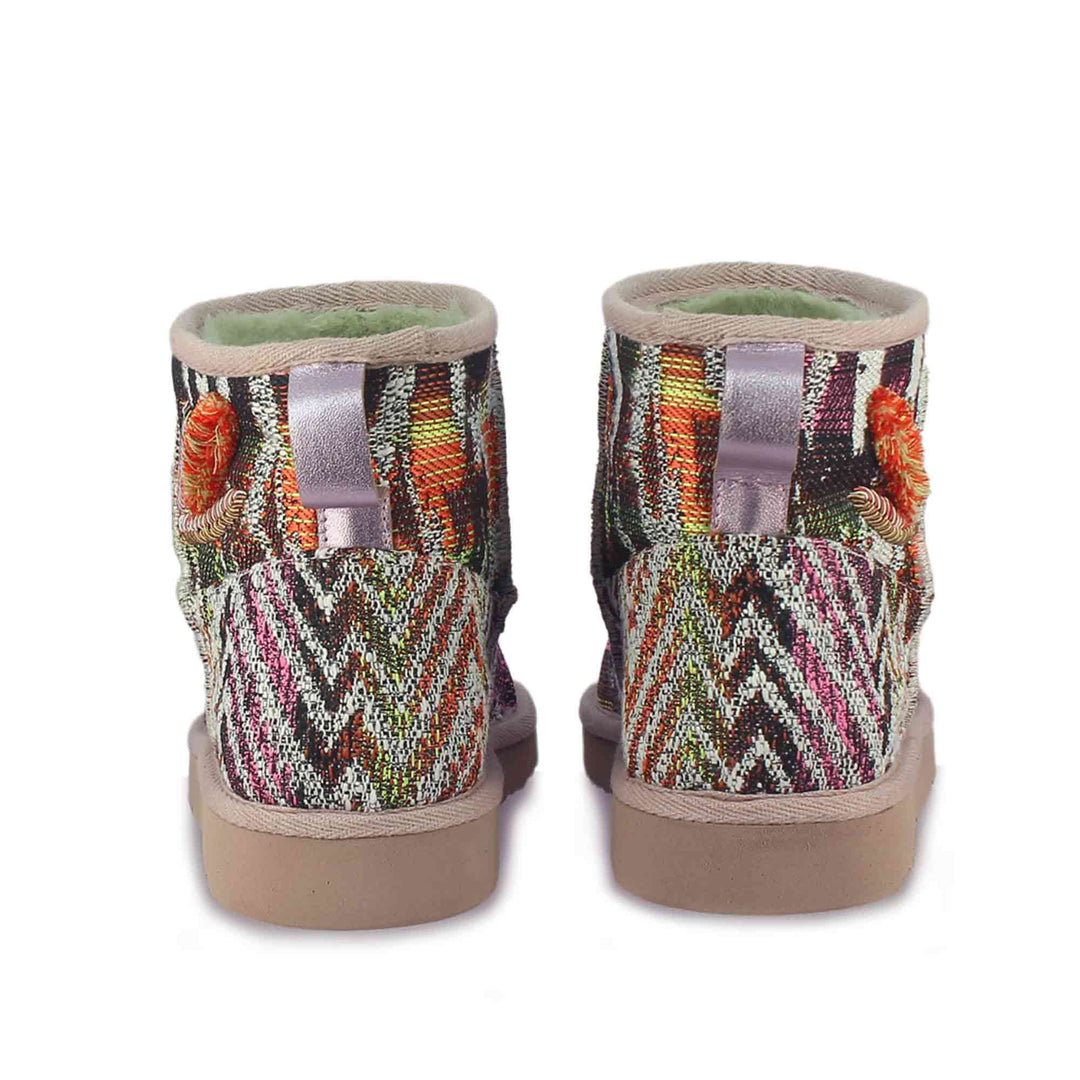 Saint Felice Embroidered Italian Fabric Snug Boots