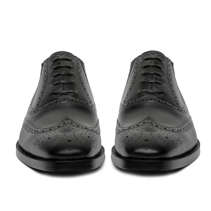 Saint Vincenzo Black Leather Square Toe Lace Up Décor Shoes