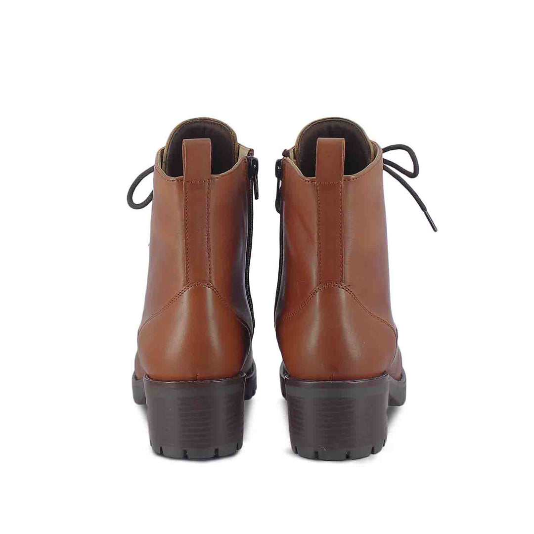 Saint Moira Tan Leather Lace up Ankle Boots