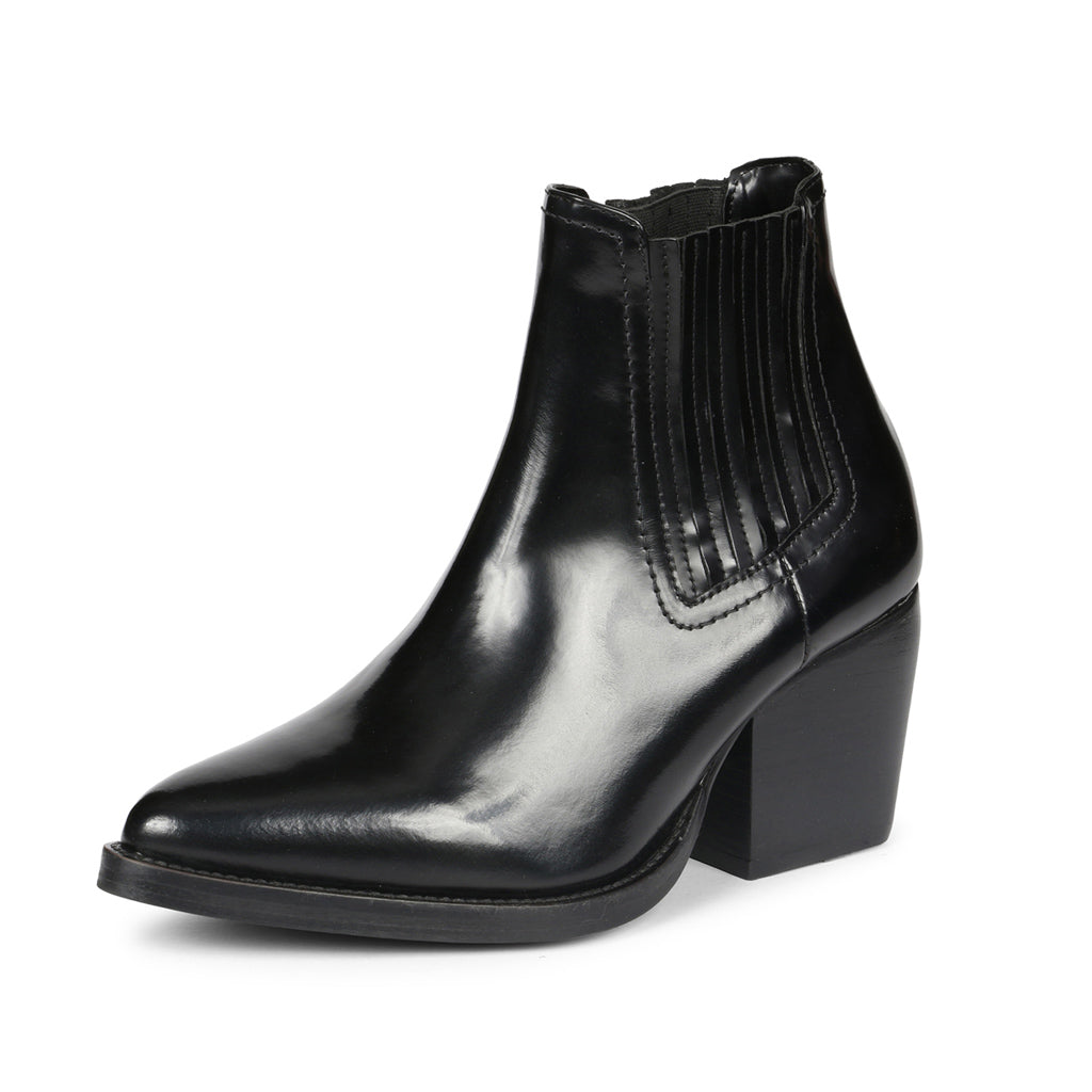 Saint Eleanor Black Patent Leather Chelsea Boots - SaintG India