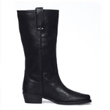 Saint Valery Black Leather cowboy Calf Boots