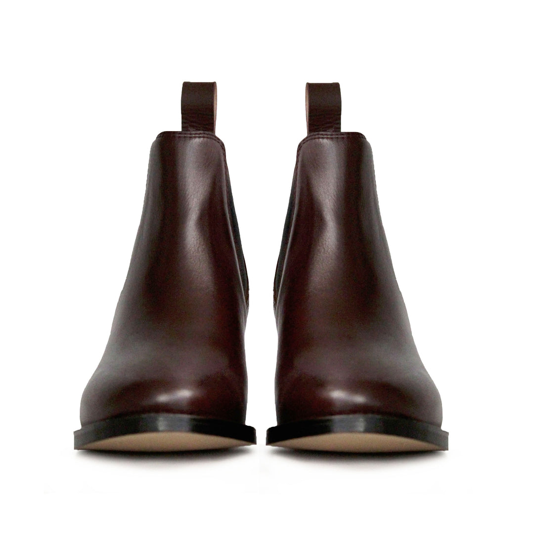 Saint Luna Brown Leather Ankle Boots - SaintG