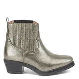 Saint Marion Silver Metallic Crinkle Leather Ankle Boot