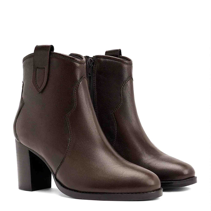 Saint Dorothy Brown Leather Ankle Boots - SaintG India