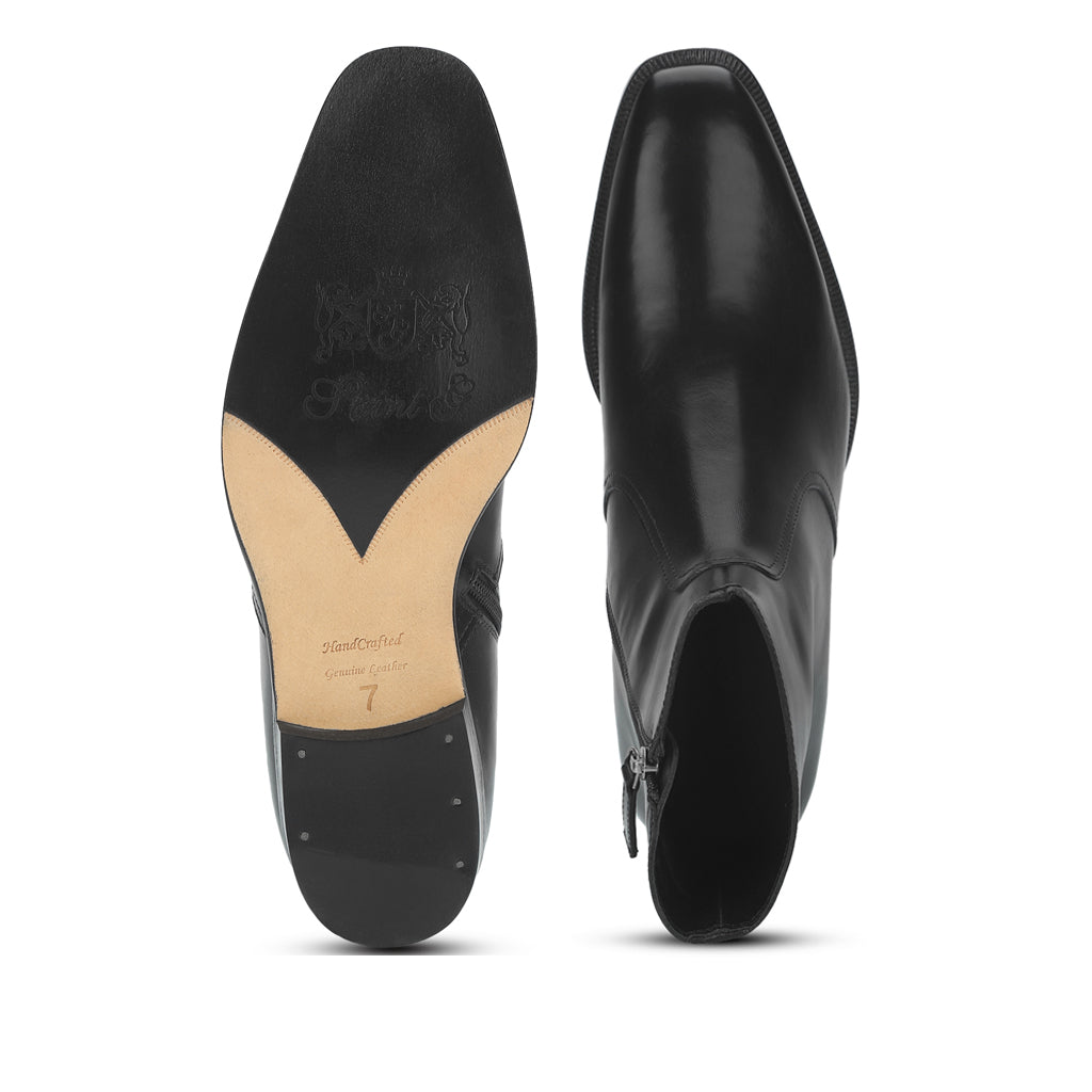 Saint Frederick Black Leather Ankle Boot - SaintG