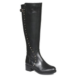 Saint Claire Black Leather Knee High Boots - SaintG