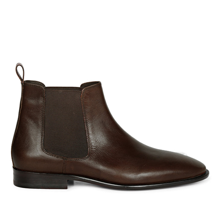 Brown Leather Chelsea boot for mens