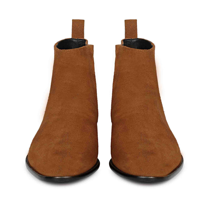 Saint Alfie Tan Suede Leather Handcrafted Chelsea Boots