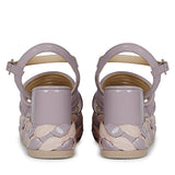 Saint Breanna Strap Embellished Lilac Leather Platform Sandals
