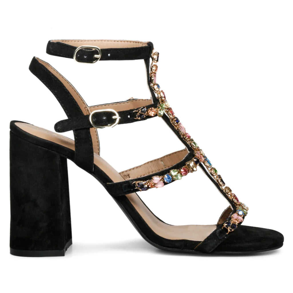 Buy LUNA BLU by Westside Black Peep Toe Block Heel Sandals Online at best  price at TataCLiQ
