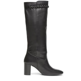 Saint Lelia Black Leather Knee High Boots