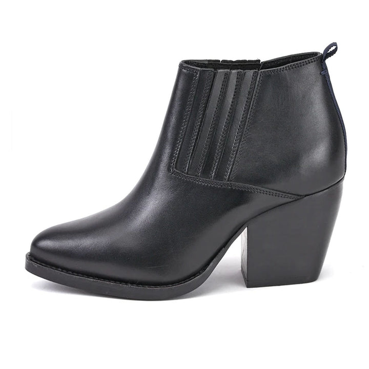 Saint Angela Black Leather Ankle Boot - SaintG