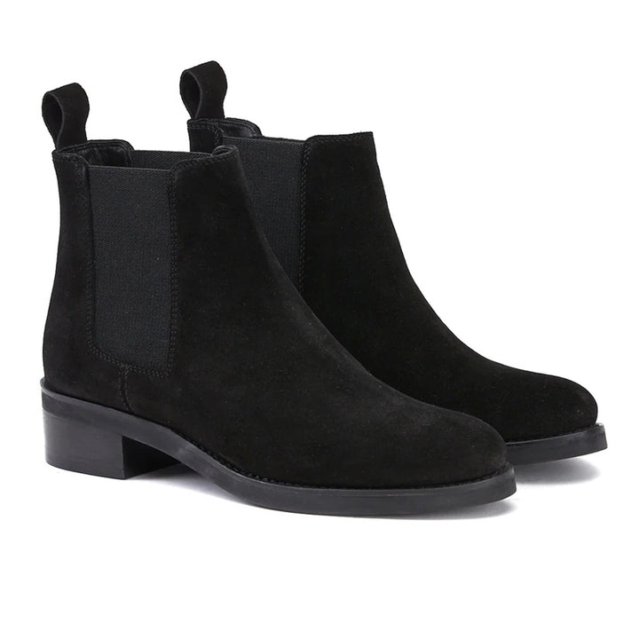 Saint Isa Black Suede Leather Ankle Boots - SaintG