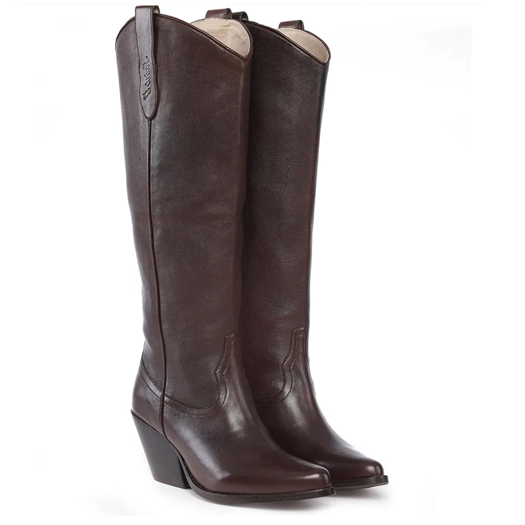 Saint Loanna Brown Leather Long Boots