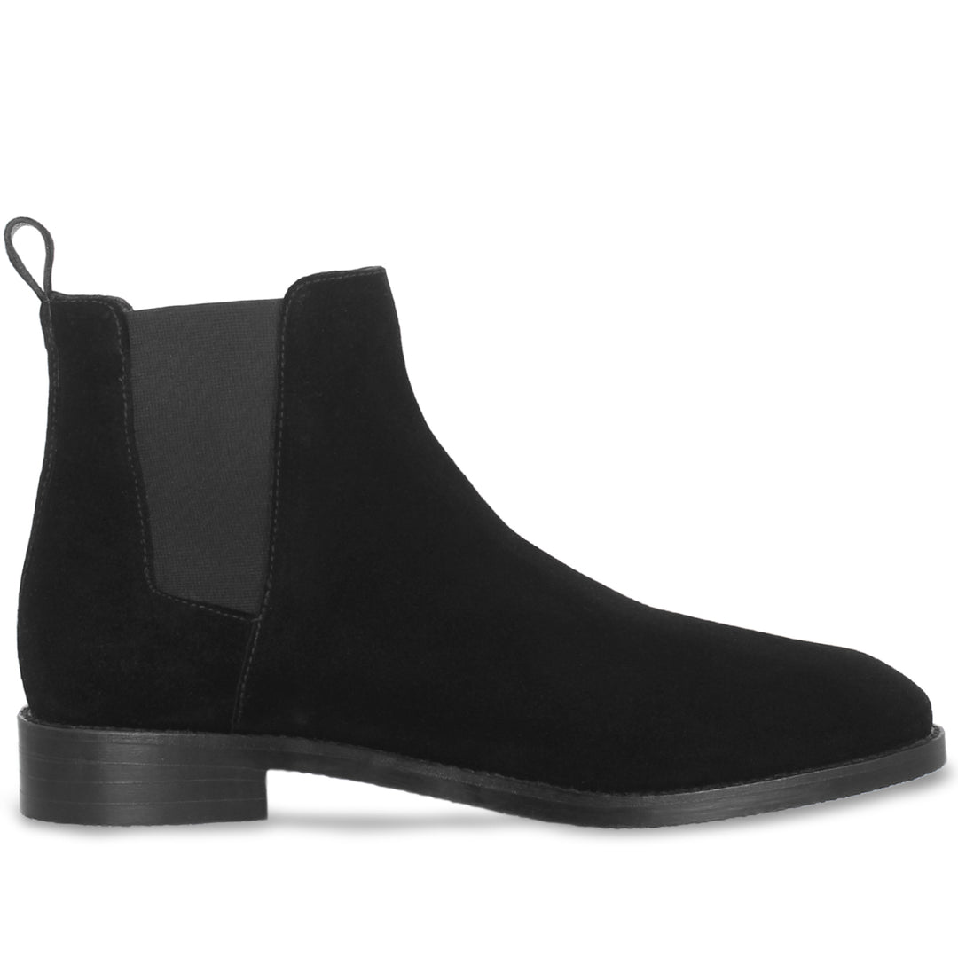 Saint Grimaldi Black Suede Leather Handcrafted Chelsea Boots