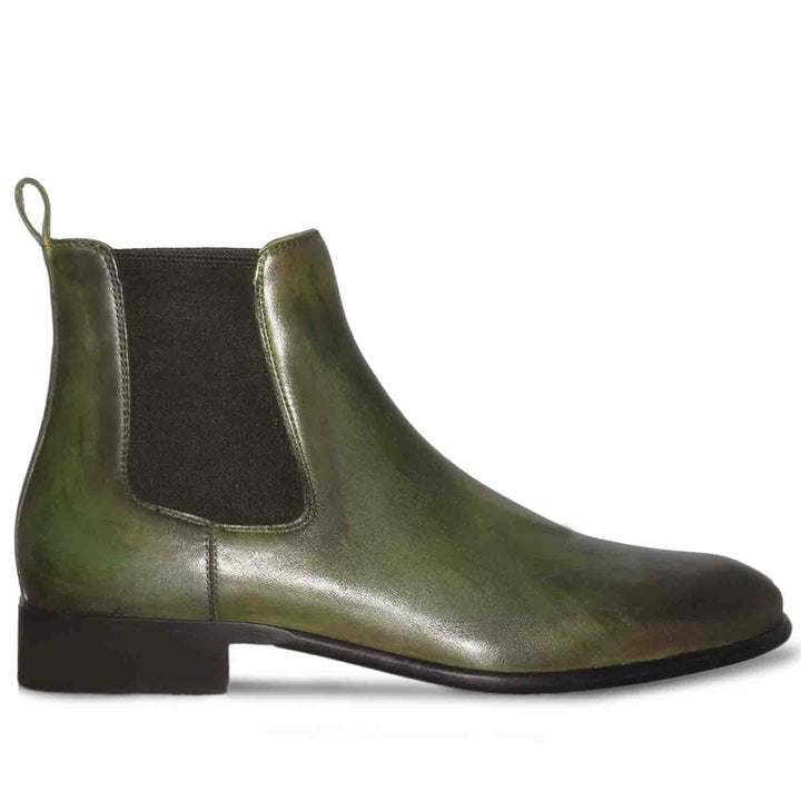 Saint Agostino Two Color Toned Olive Leather Chelsea Boot - SaintG India