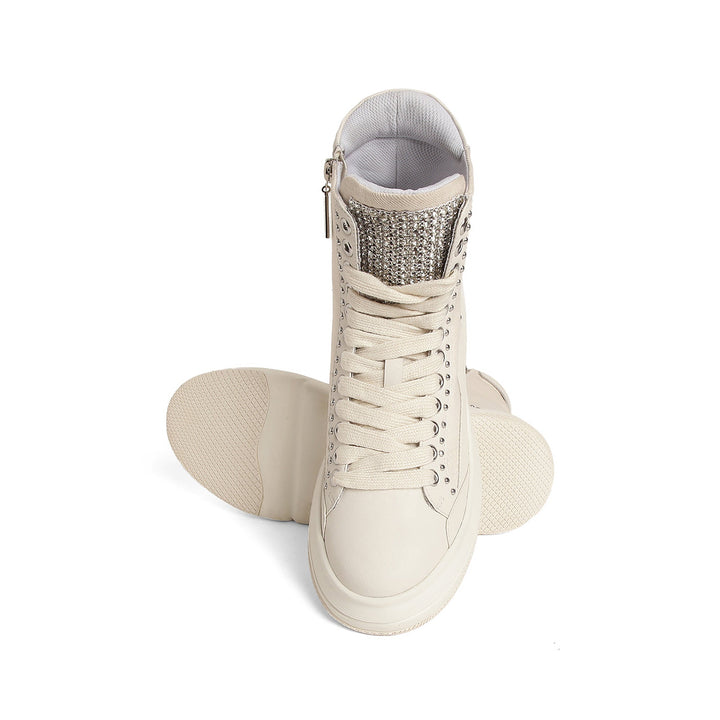 Saint Venetia Ivory Leather Sneakers