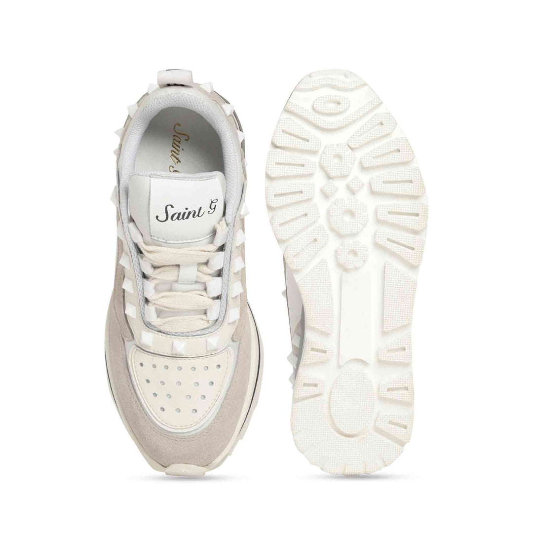 Saint Fallon White Leather Sneakers