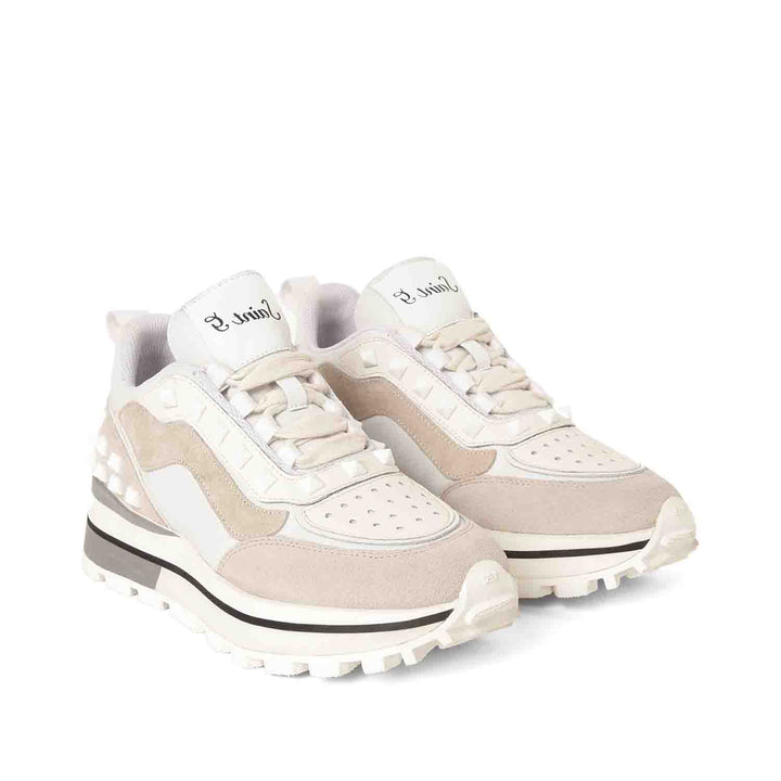 Saint Fallon White Leather Sneakers