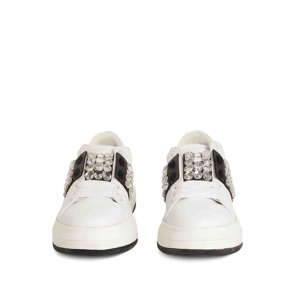Saint Aifric Crystal White Leather Sneakers
