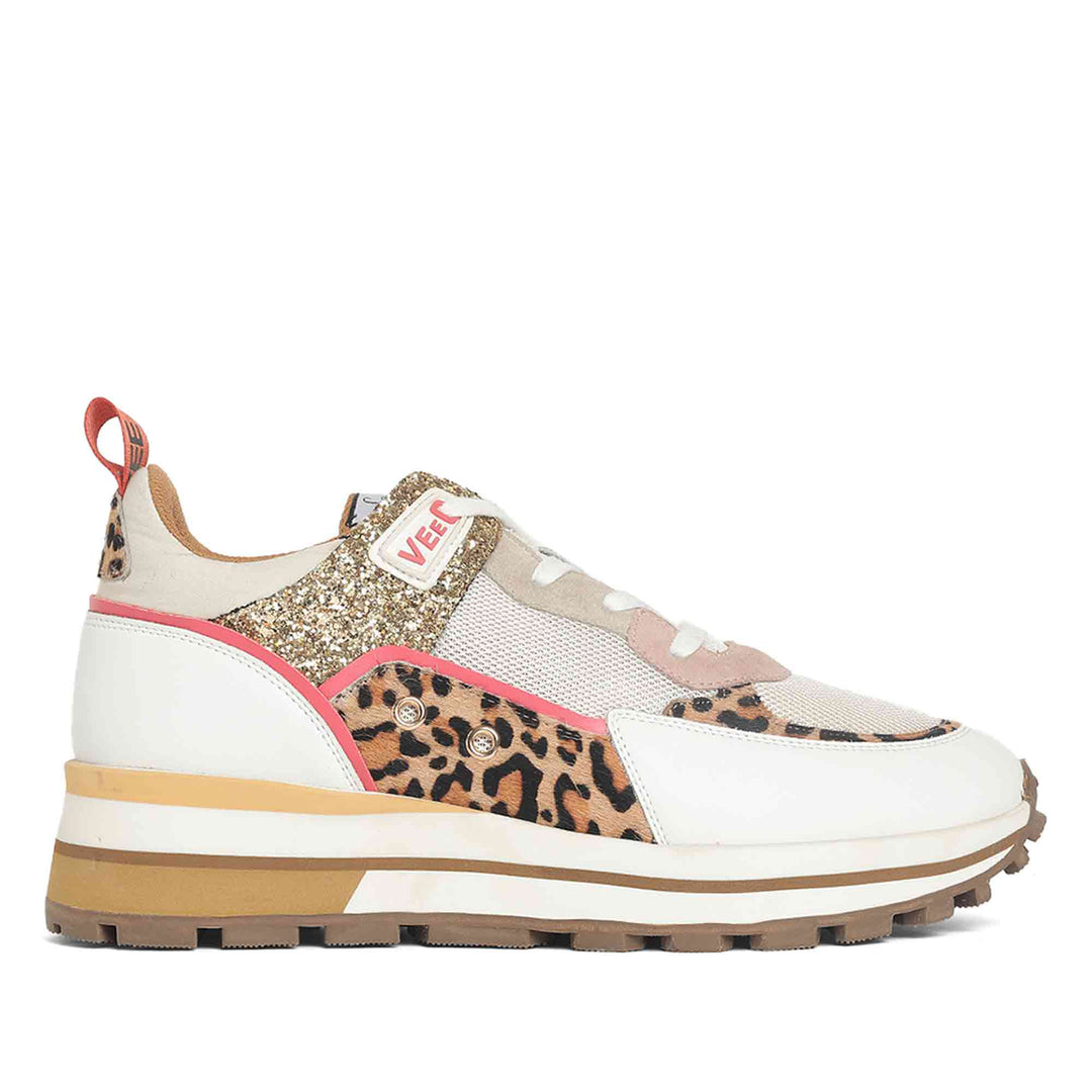 Saint Cressida Leopard Print Leather Sneakers