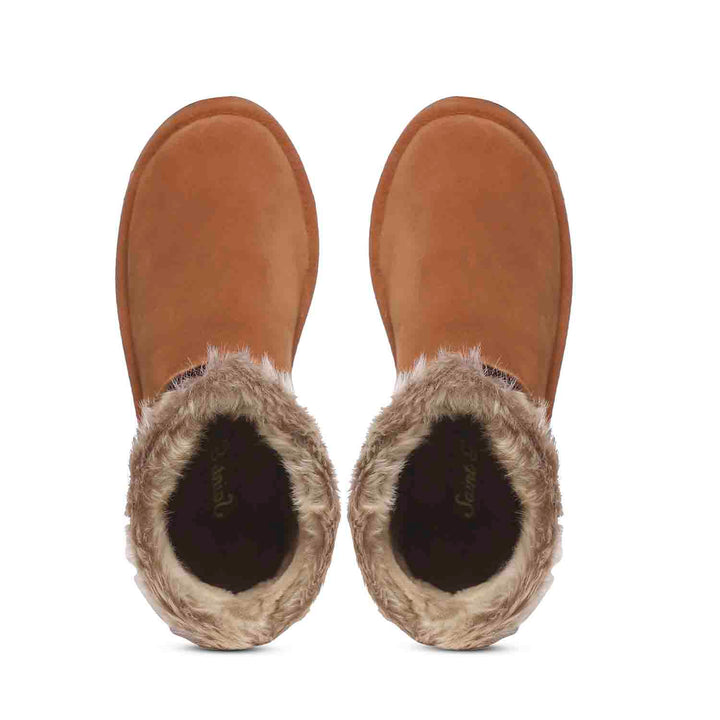 Saint Honora Tan Camo Boots: Stylish Italian fabric-leather snug boots in a unique tan camo design for fashion-forward comfort