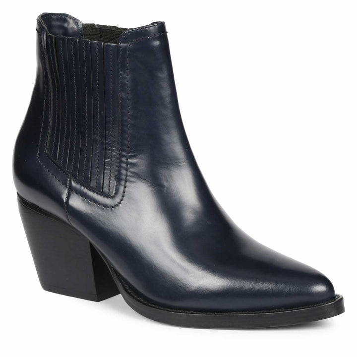Saint Helena Blue Leather Ankle Boots - SaintG