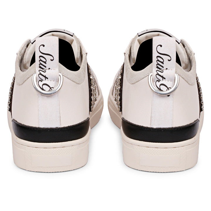Saint Janet Off White Leather Sneakers - Stylish and comfortable footwear for a trendy look. Elevate your fashion with these chic off-white sneakers.