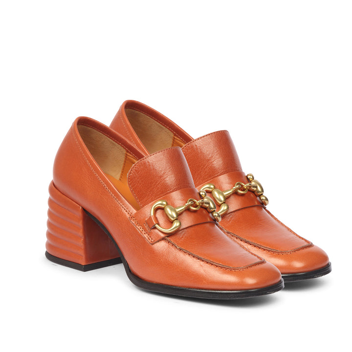 Saint Valentina Rust Leather Handcrafted Moccasins