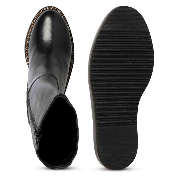 Saint Audrey Wedge Heel Boots - Fashionable Chain Décor