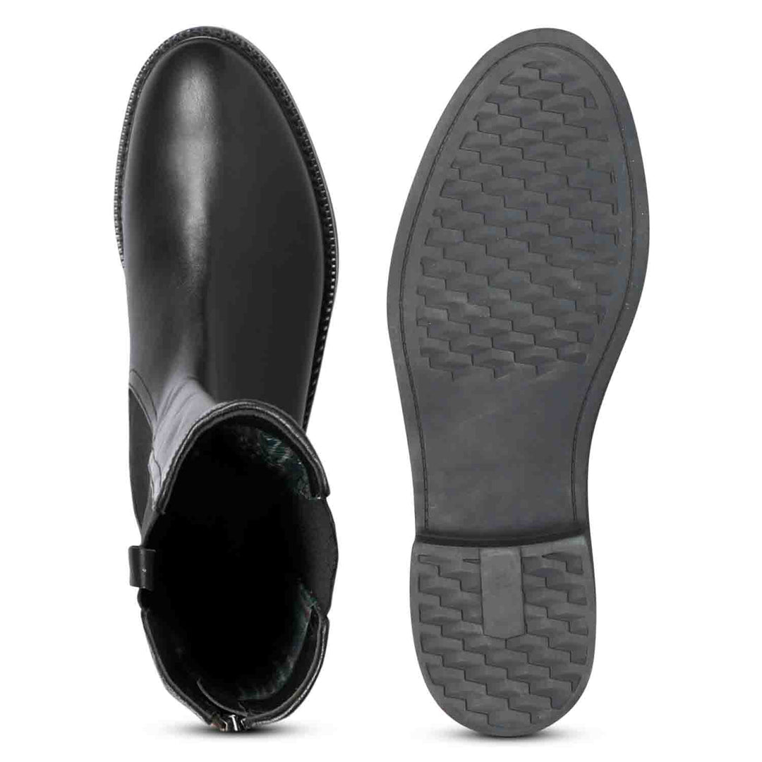Trendy Back-Zipper Boots: Saint Pietro's Black Leather Elegance