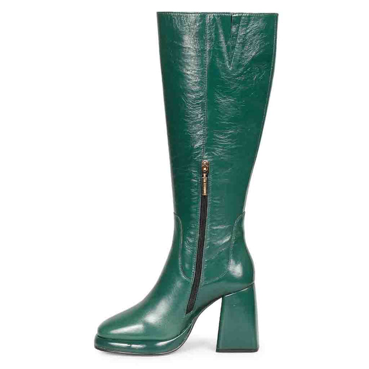 Saint Jolène Green Harrod Patent Leather Long Boots