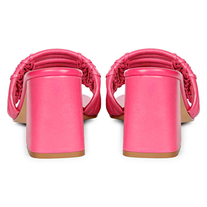 Saint Bethany Strappy Hot Pink Leather Block Heels