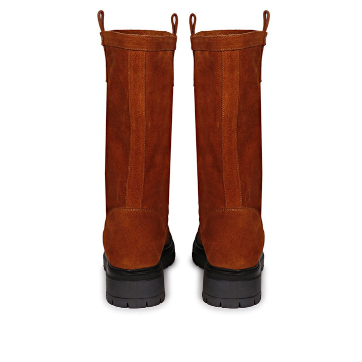 Alexandra Cuoio Suede Leather Pull On Calf Boots
