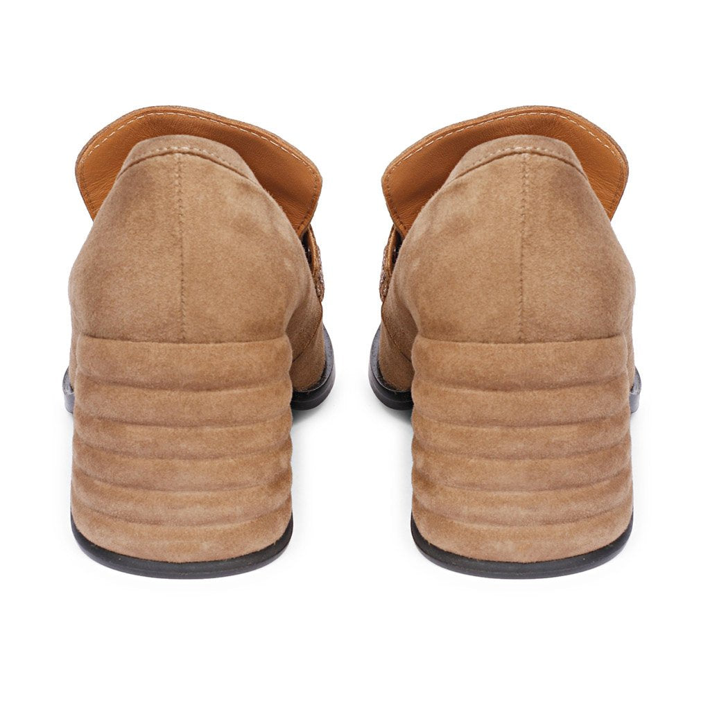 Saint Amelia Taupe Suede Leather Handcrafted Moccasins