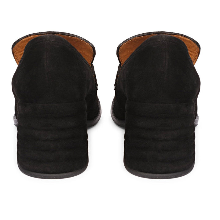 Saint Amelia Black Suede Leather Handcrafted Moccasins