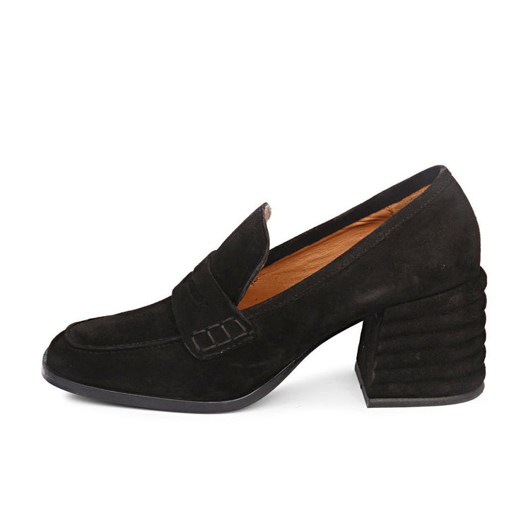 Saint Amelia Black Suede Leather Handcrafted Moccasins