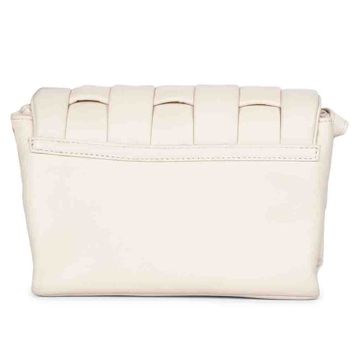 Giada Cream Woven Leather Cross Body Sling Bags
