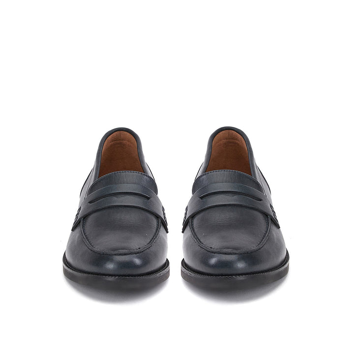 Saint Alena Dark Navy Leather Shoes - SaintG