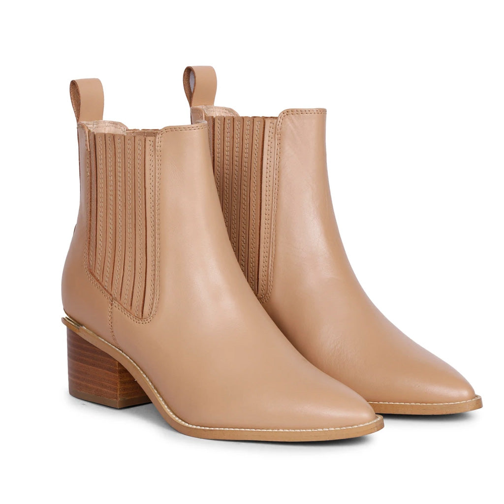 Saint Ilaria Nude Leather Handcrafted Ankle Boots - SaintG India