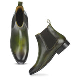 Saint Agostino Two Color Toned Olive Leather With Set - SaintG India