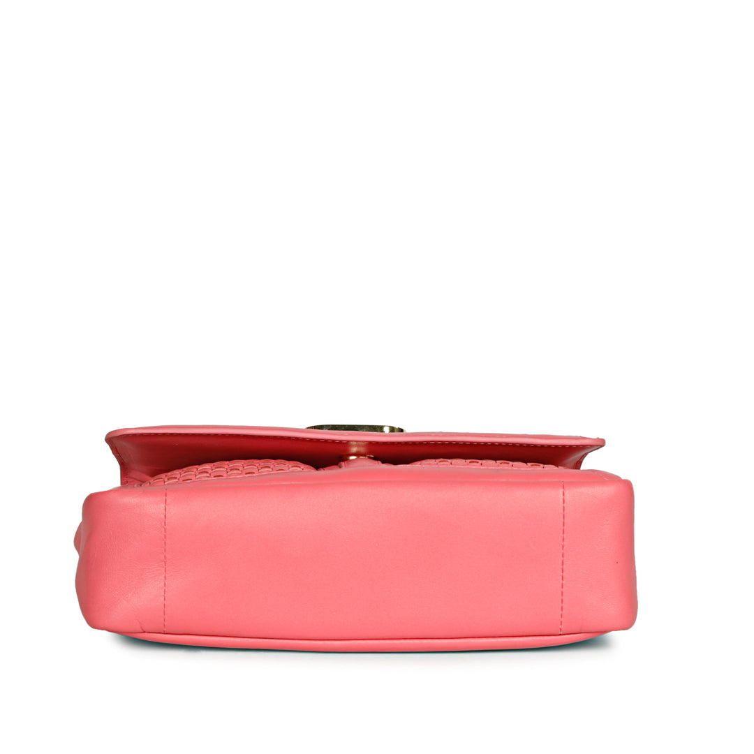 Addie Coral Hand Woven Leather Sling Bags