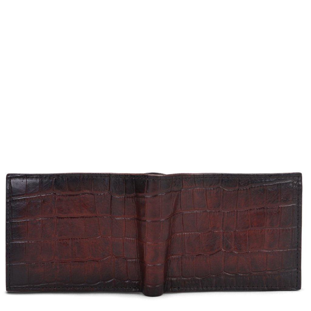 dv Leather wallet with coin purse and inside secret zip compartment -  Bordeaux | Wallets Online