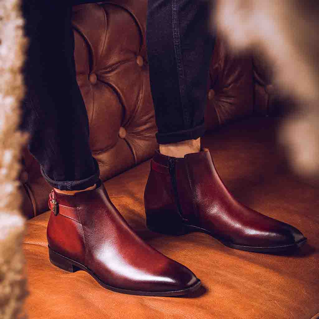 Saint Roger Red Leather Ankle Boot SaintG India Saint Roger Red Leather Ankle Boot SaintG India