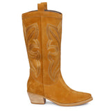 Saint Martina Tan Stitched Leather Handcrafted Cowboy Boots