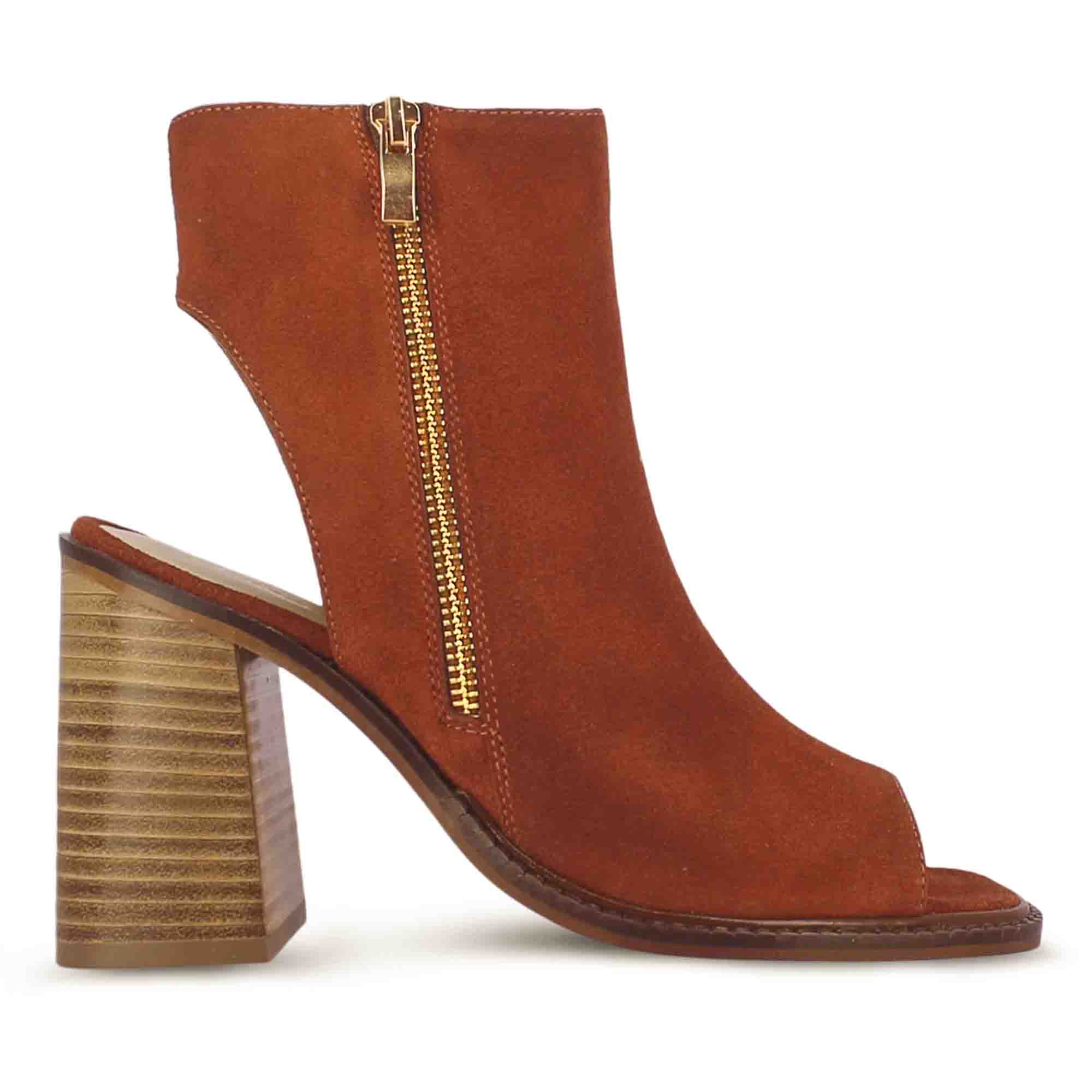 ASOS DESIGN Nura strappy block heeled sandals in camel | ASOS