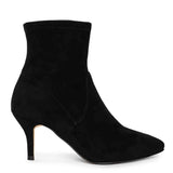 Saint Jemima Black Stretch Suede Kitten Heel Ankle Boots