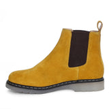 Saint Elaine Yellow Suede Leather Chelsea Boots