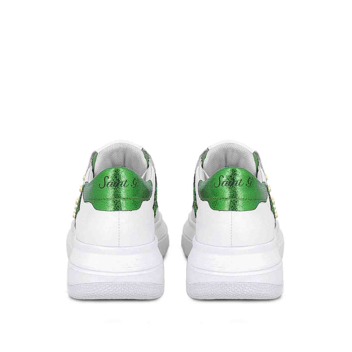 Saint Antea White & Green Leather Sneakers